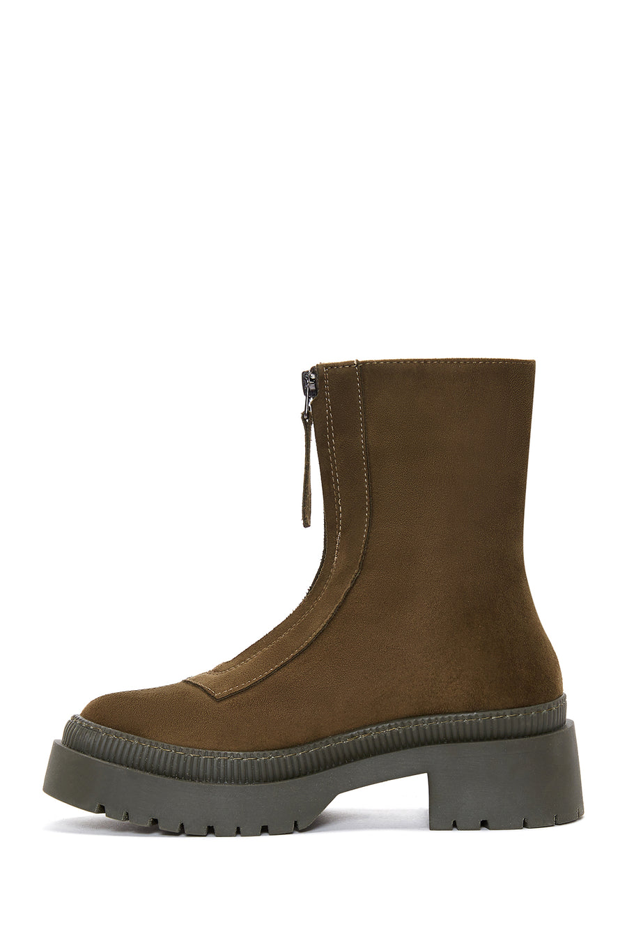 Women's Khaki Suede Leather Boots