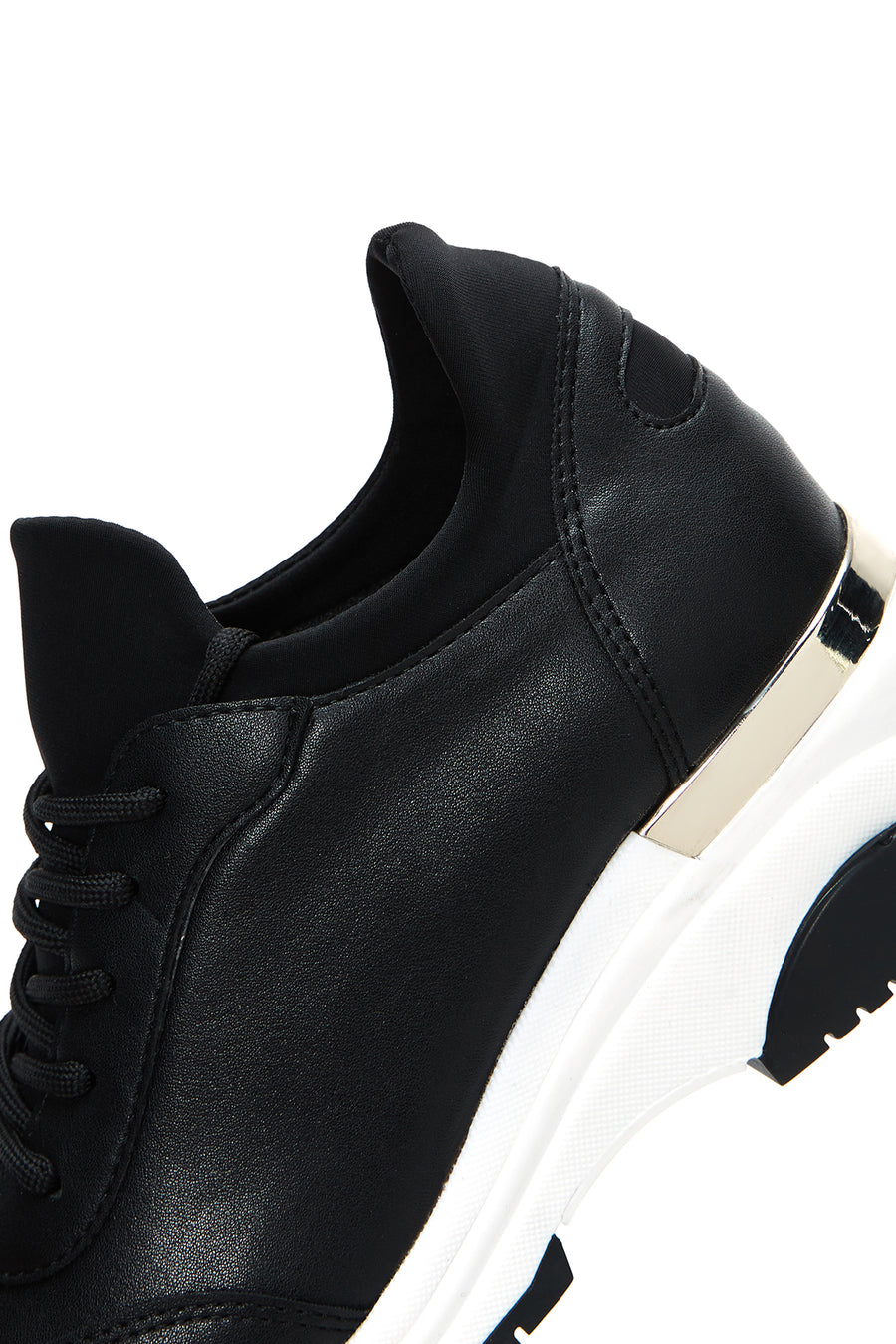 Women's Black Thick Soled Sneaker