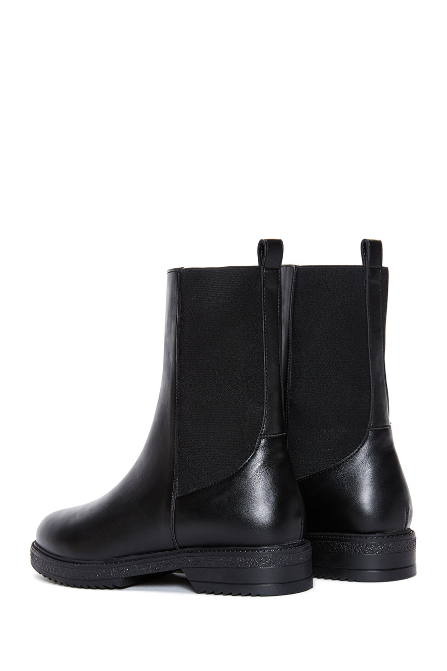 Women's Black Flat Chelsea Boots