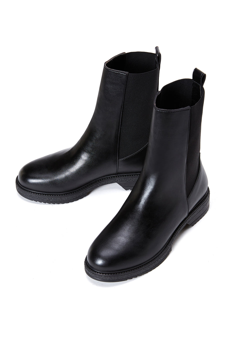 Women's Black Flat Chelsea Boots