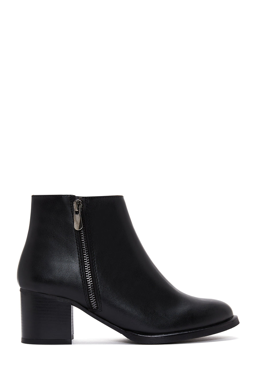 Women's Black Zipper Heeled Classic Boots 22WFE250918 | Derimod