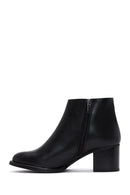 Women's Black Zipper Heeled Classic Boots | Derimod