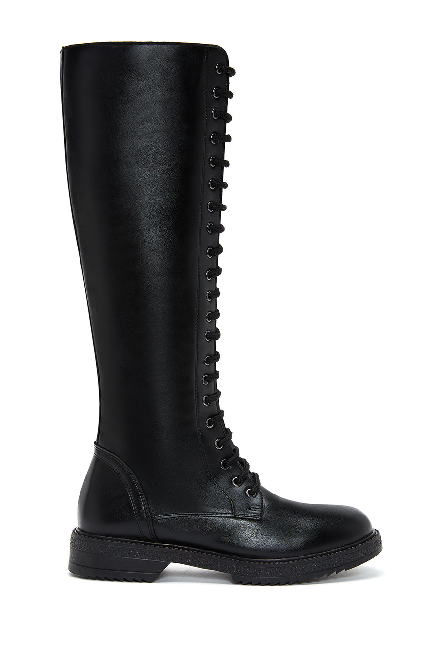 Women's Black Lace-Up Flat Boots 22WFE251718 | Derimod