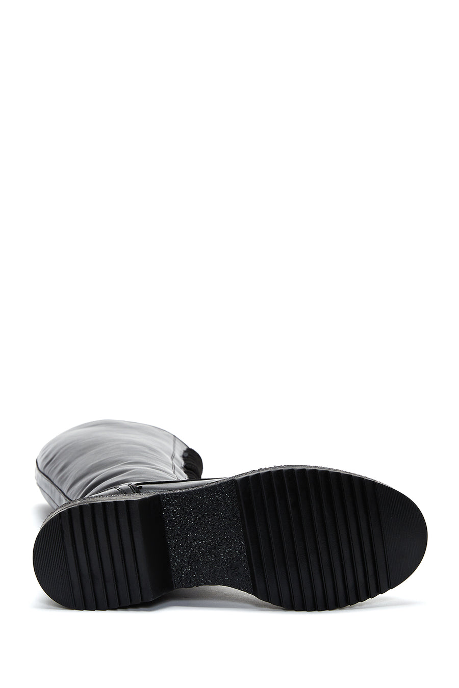 Women's Black Lace-Up Flat Boots