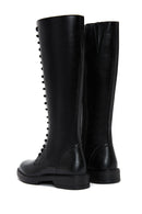 Women's Black Lace-Up Flat Boots | Derimod