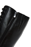 Women's Black Lace-Up Flat Boots | Derimod