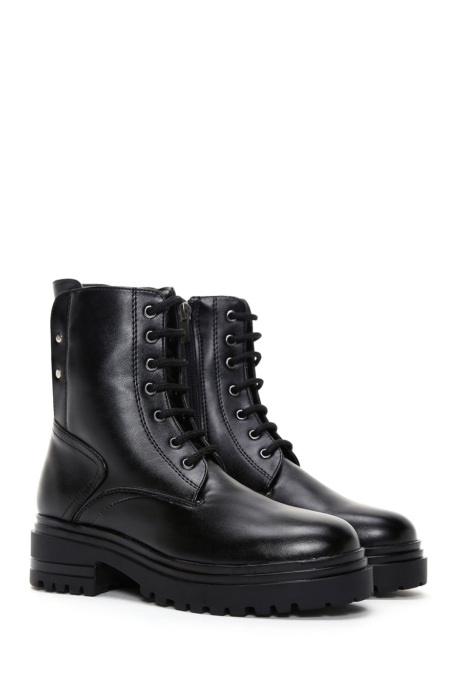 Women's Buckle Detailed Zippered Boots