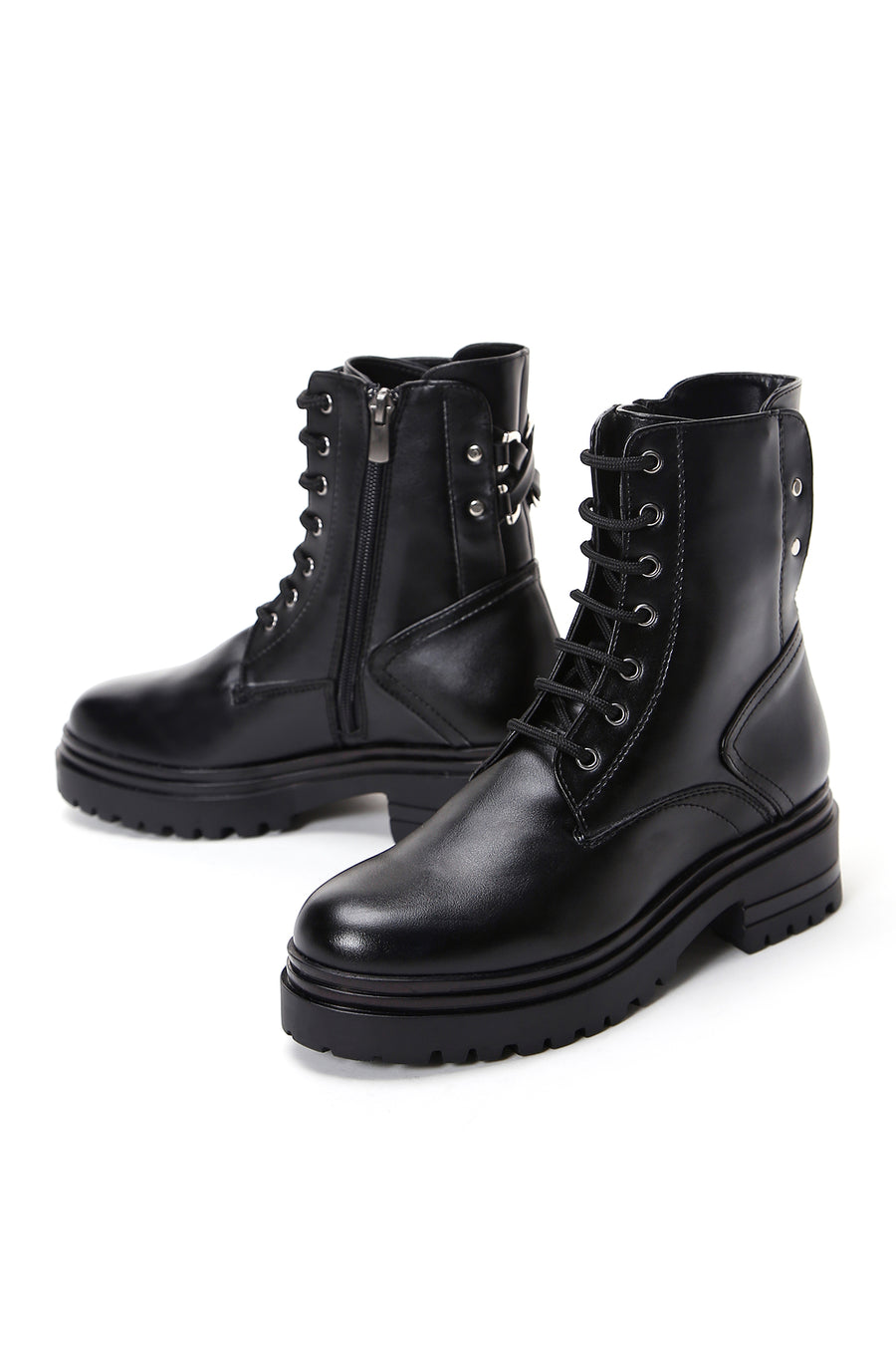 Women's Buckle Detailed Zippered Boots