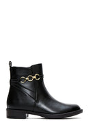 Women's Black Buckle Flat Classic Boots | Derimod