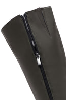Women's Khaki Zippered Thick Soled Boots | Derimod