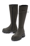 Women's Khaki Zippered Thick Soled Boots | Derimod