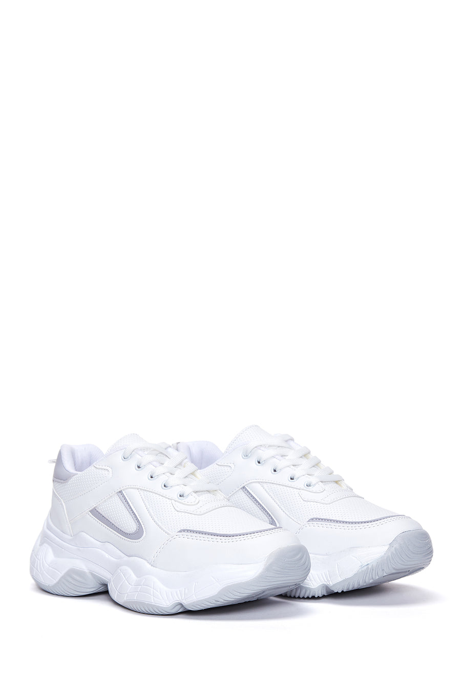 Women's White Thick Soled Sneaker