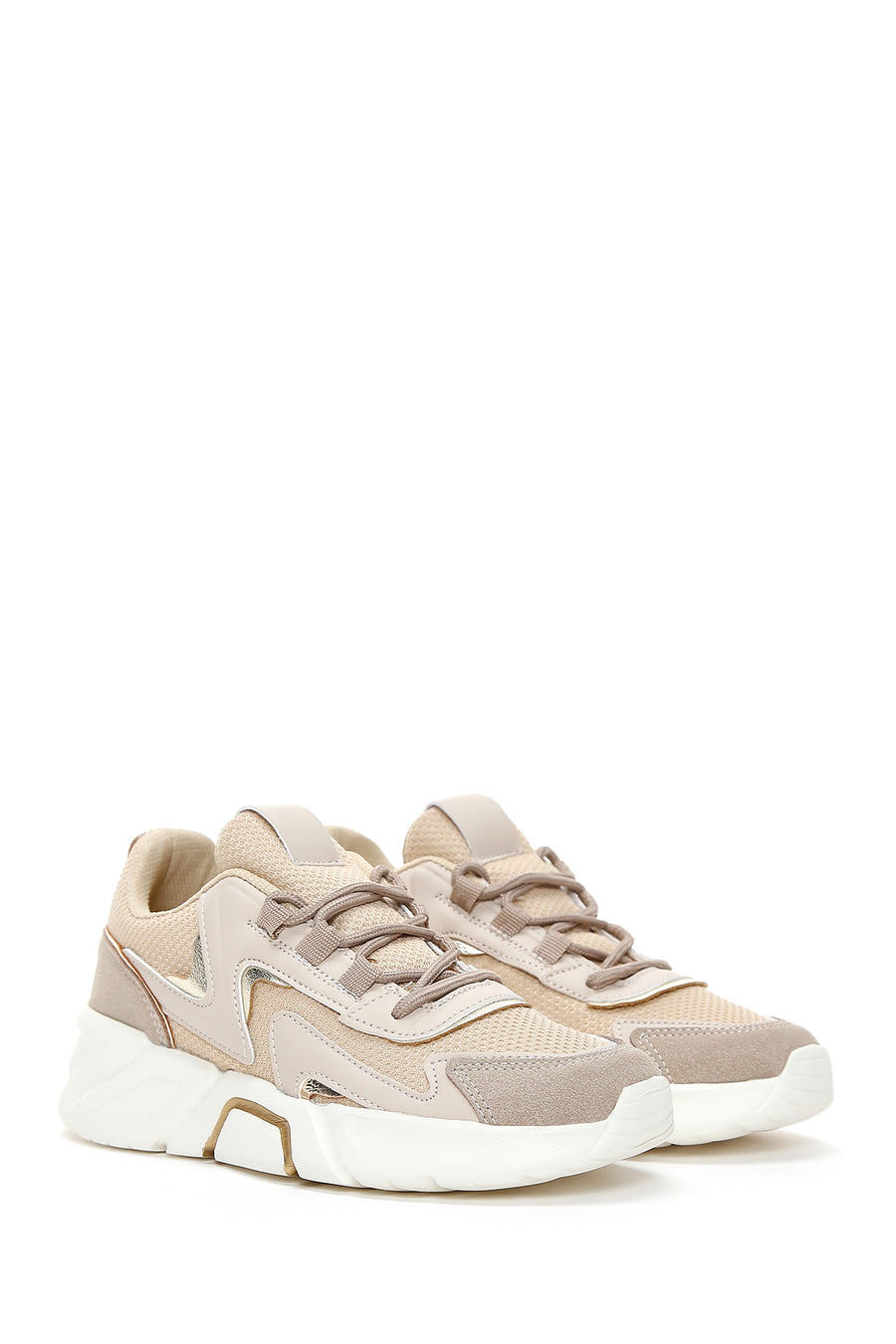 Women's Beige Thick Soled Sneaker