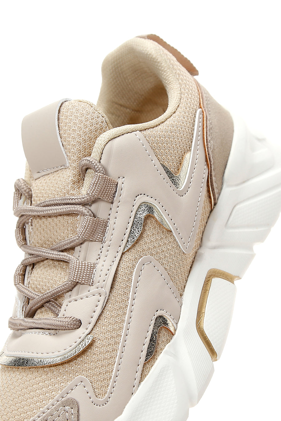 Women's Beige Thick Soled Sneaker