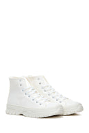 Women's White High Top Sneaker | Derimod