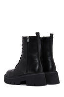 Women's Black Zippered Thick Soled Boots | Derimod