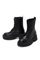 Women's Black Zippered Thick Soled Boots | Derimod
