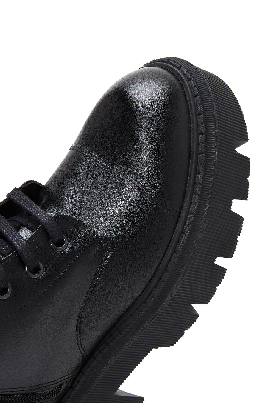 Women's Black Zippered Thick Soled Boots