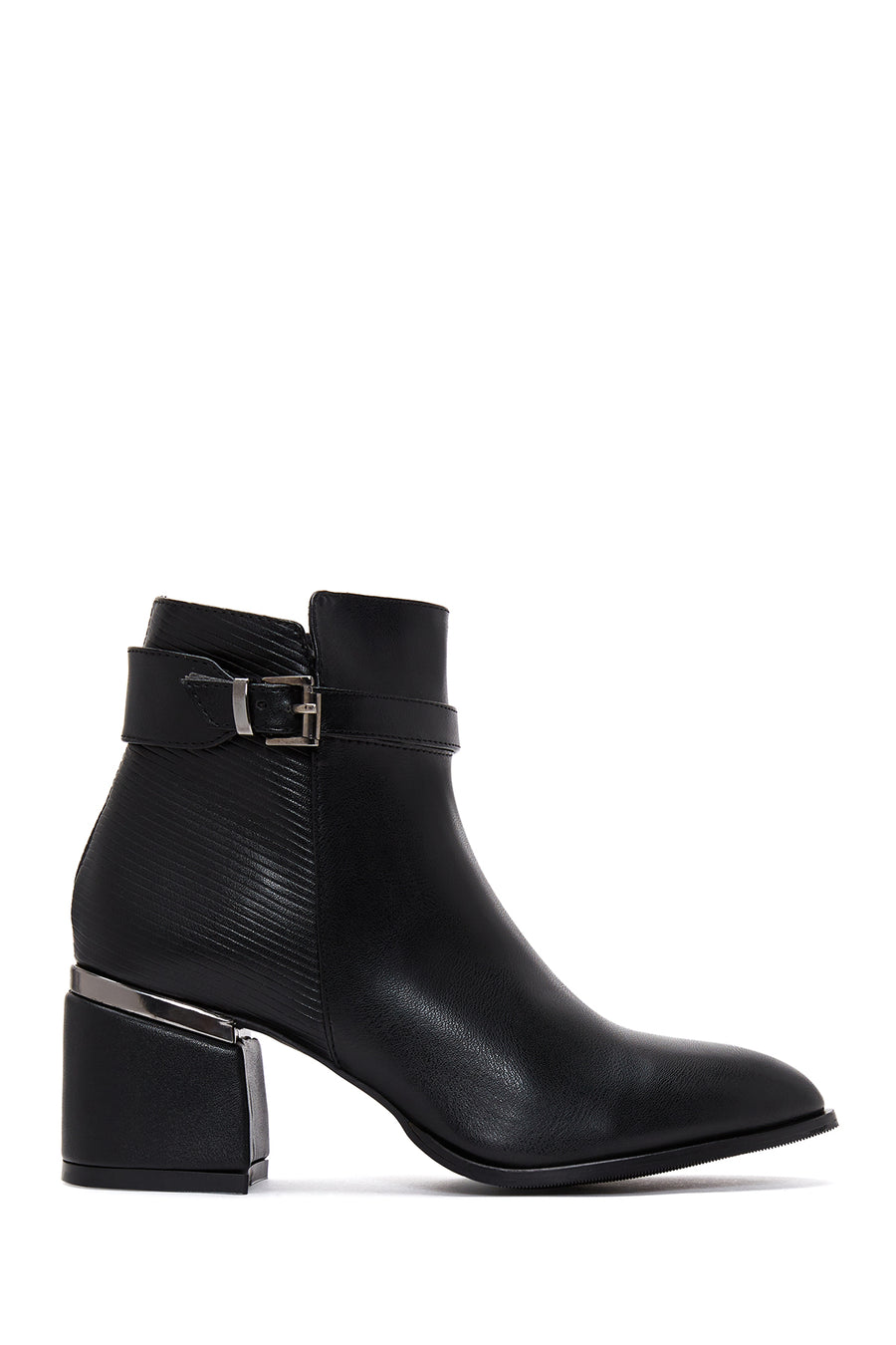 Women's Black Zippered Heeled Boots 22WFE401014 | Derimod