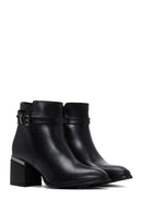 Women's Black Zippered Heeled Boots | Derimod
