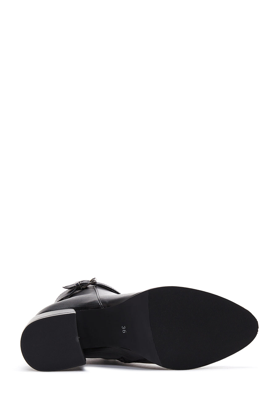 Women's Black Zippered Heeled Boots