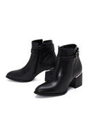 Women's Black Zippered Heeled Boots | Derimod