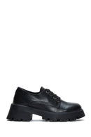 Women's Black Thick Soled Masculine Shoes | Derimod