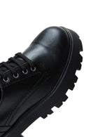 Women's Black Thick Soled Masculine Shoes | Derimod