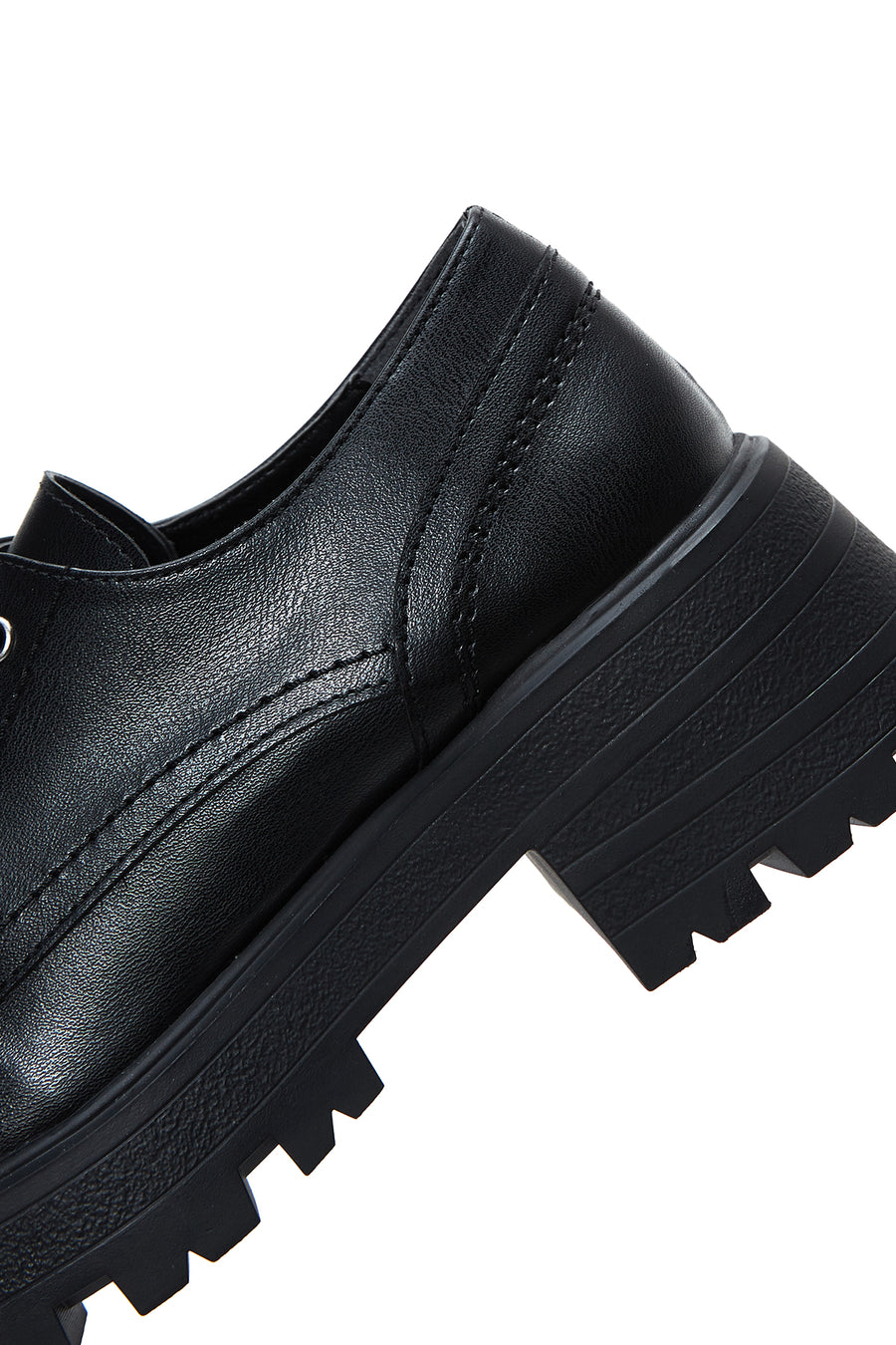 Women's Black Thick Soled Masculine Shoes