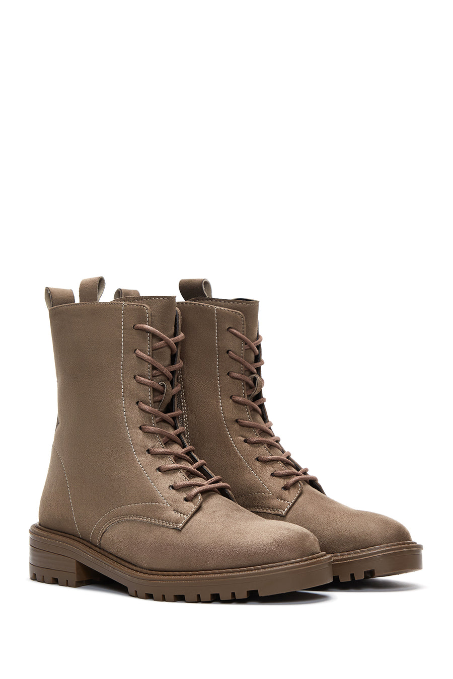 Women's Mink Zippered Boots Flat Leather Boots