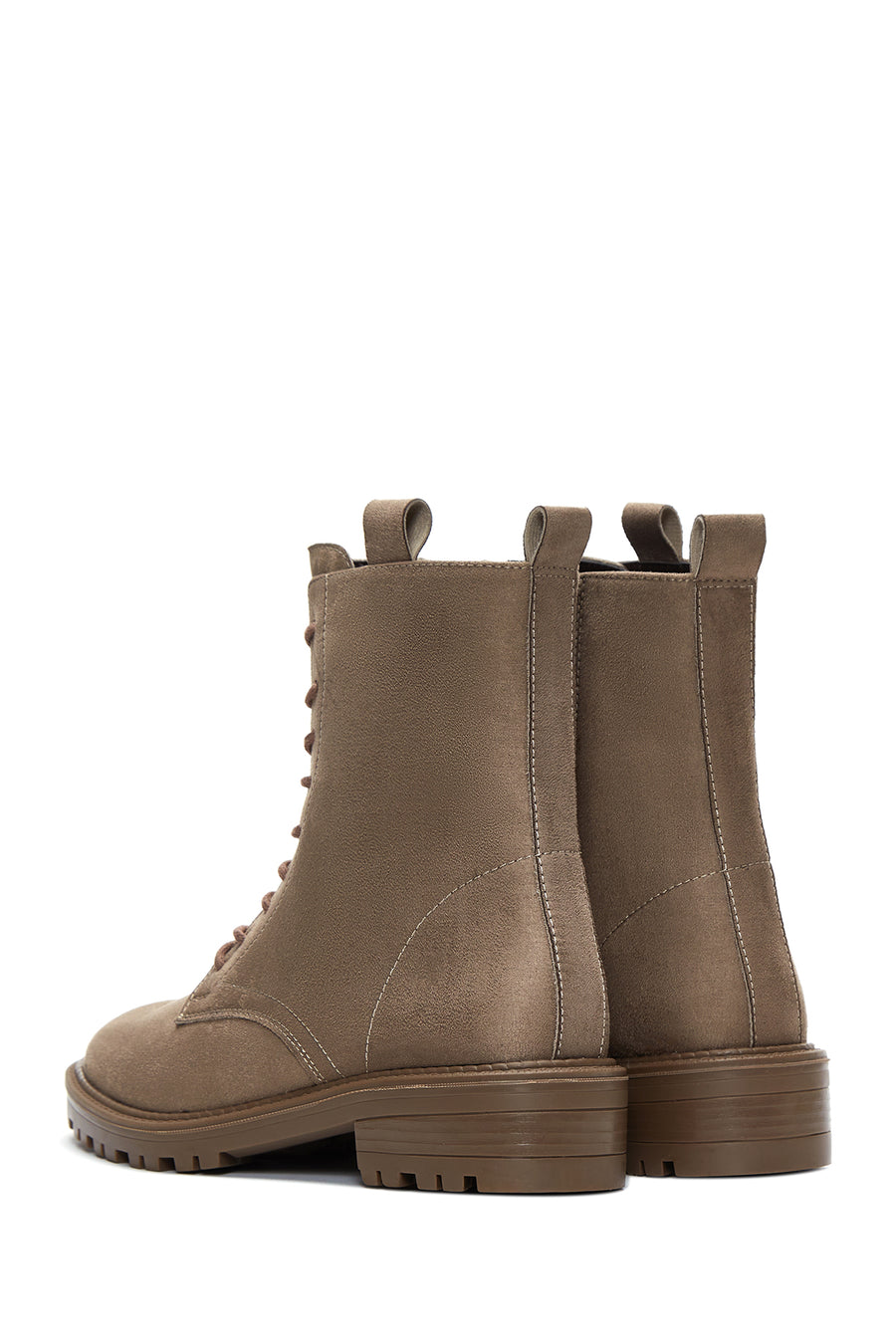 Women's Mink Zippered Boots Flat Leather Boots