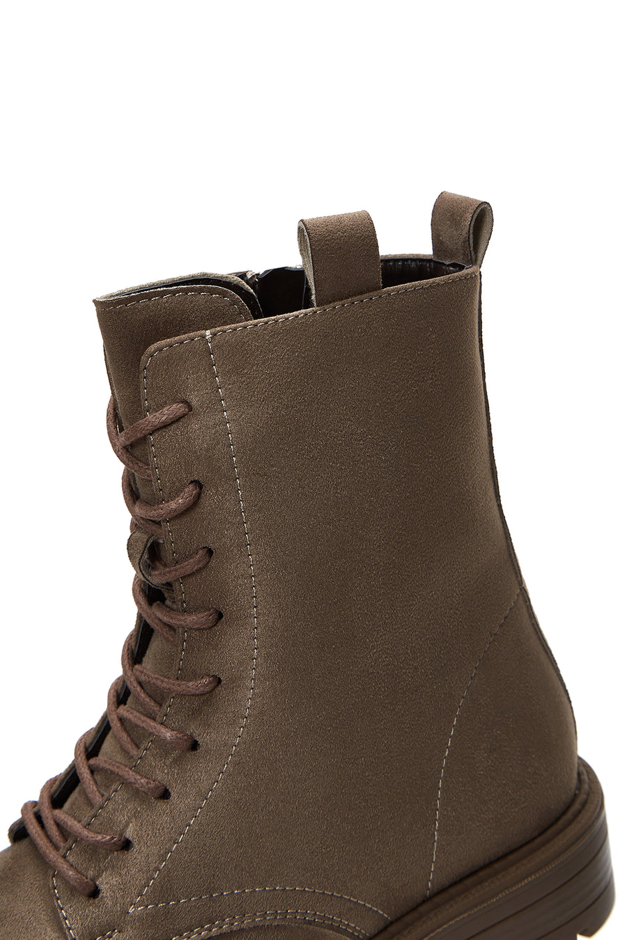 Women's Mink Zippered Boots Flat Leather Boots
