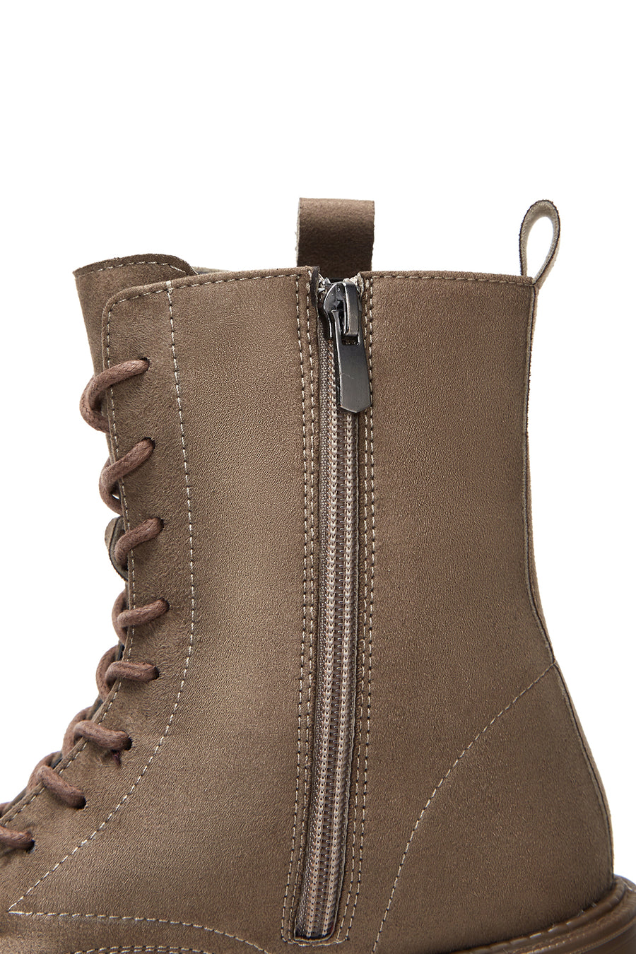 Women's Mink Zippered Boots Flat Leather Boots