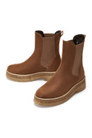 Women's Tan Suede Chelsea Boots | Derimod