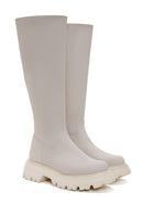 Women's Beige Zippered Thick Soled Boots | Derimod