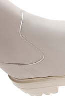Women's Beige Zippered Thick Soled Boots | Derimod