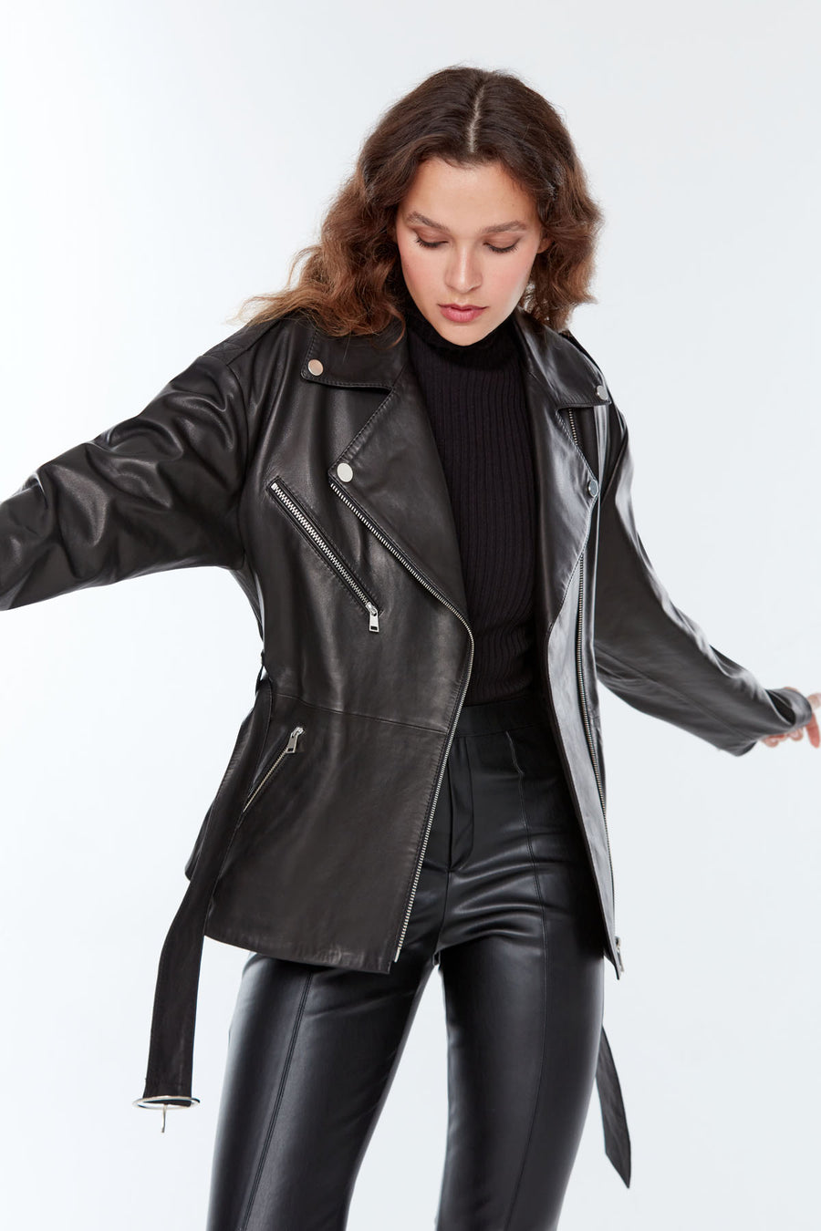 Paradise Women's Black Leather Coat 22WGD5011VE | Derimod