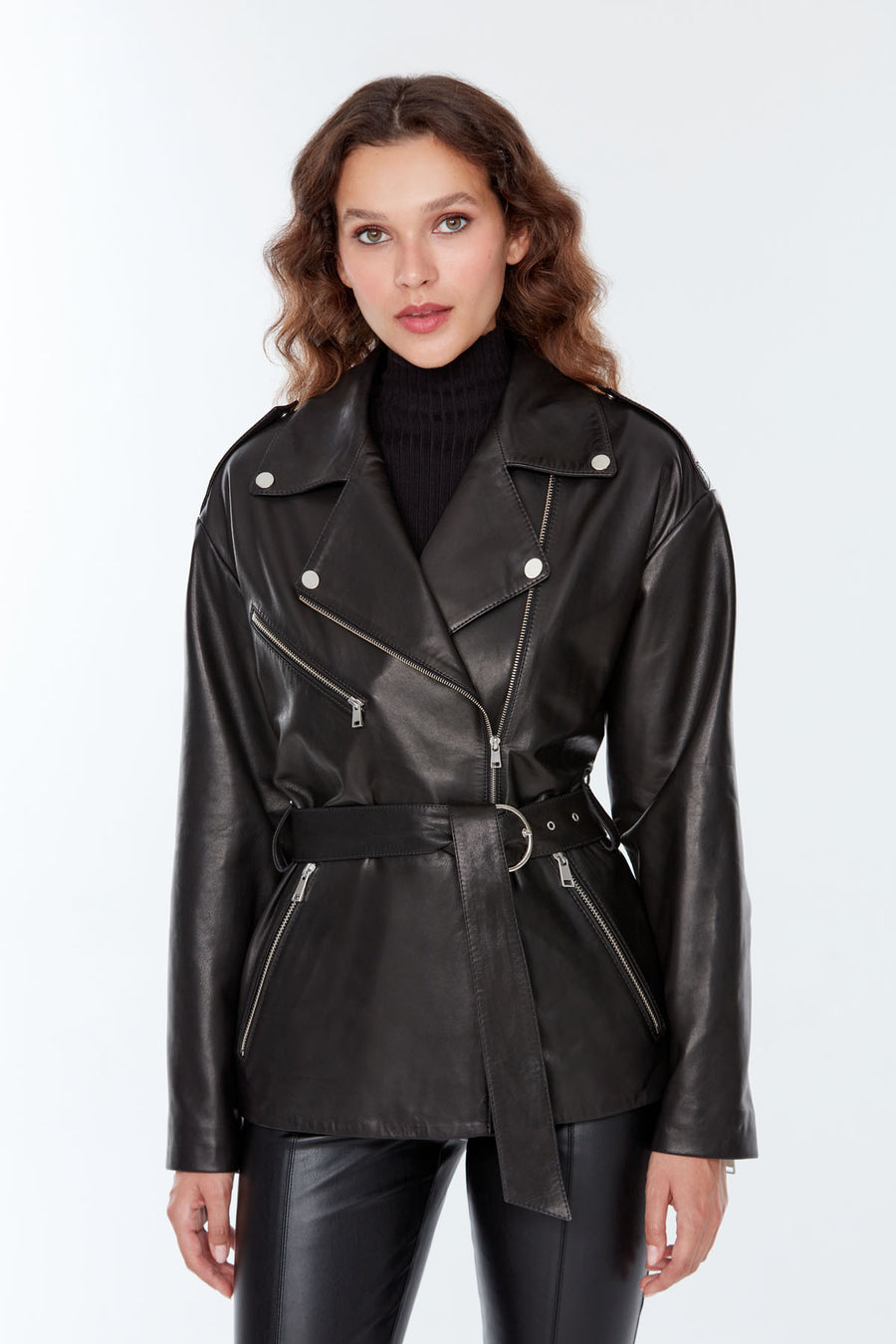 Paradise Women's Black Leather Coat