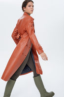 Beyonce Women's Brown Leather Coat | Derimod