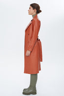 Beyonce Women's Brown Leather Coat | Derimod