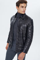 Locatelli Men's Black Leather Jacket | Derimod