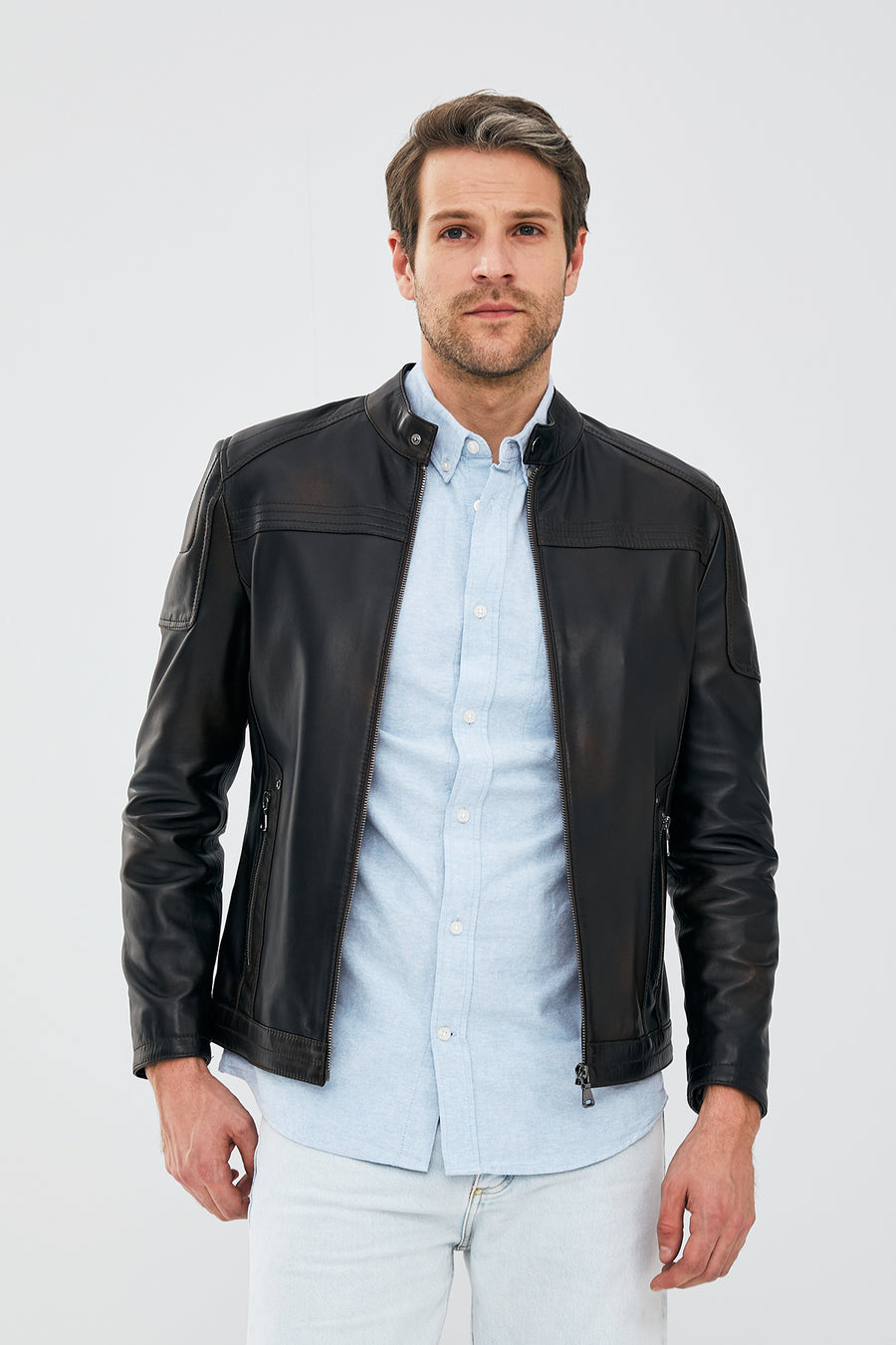 Juan Men's Brown Leather Jacket