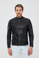Juan Men's Brown Leather Jacket | Derimod
