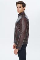 Benzema Men's Brown Leather Jacket | Derimod