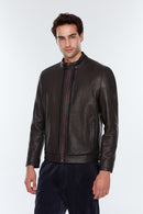 Coutinho Men's Black Leather Jacket | Derimod