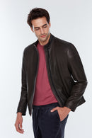 Coutinho Men's Black Leather Jacket | Derimod