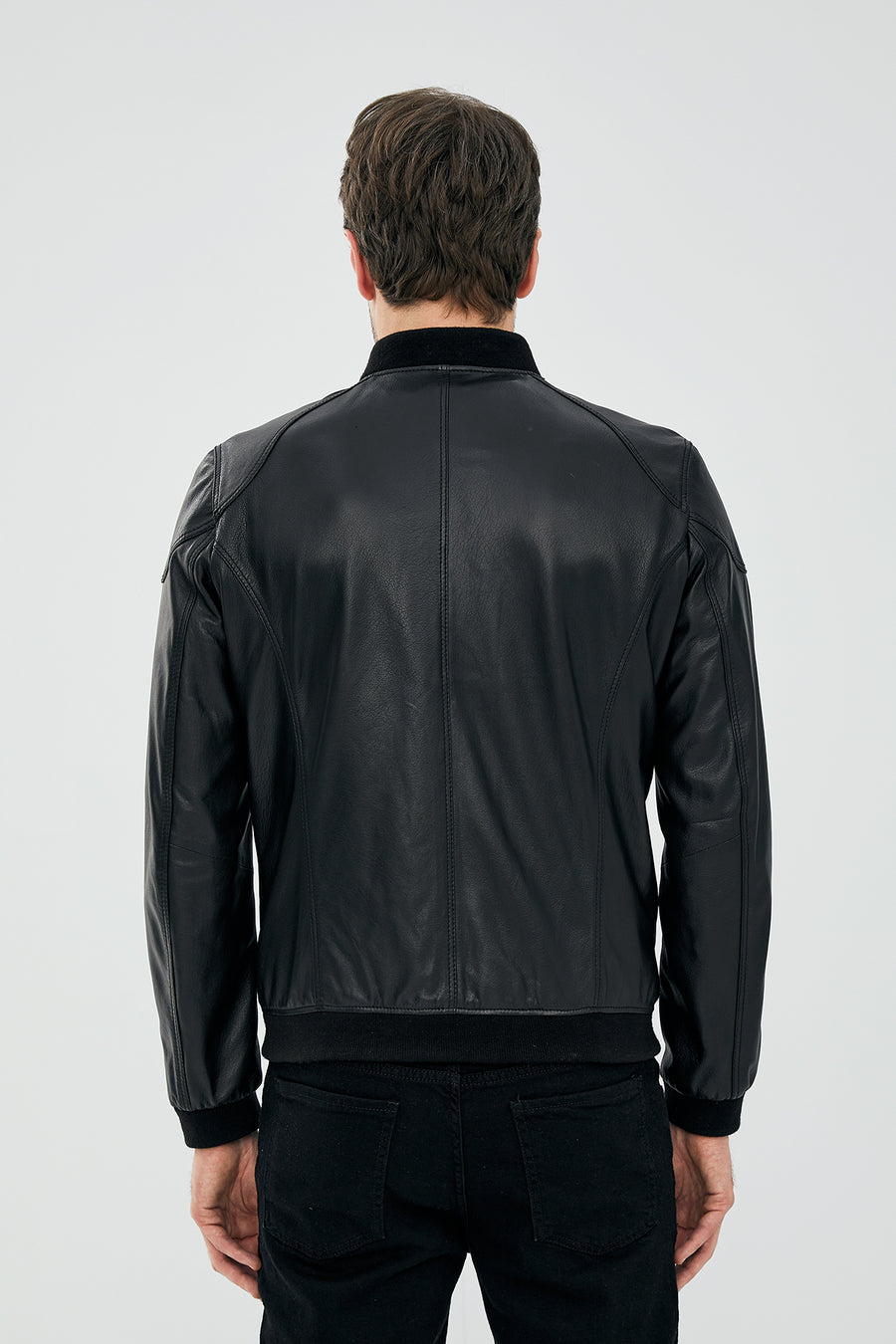 Cavani Men's Black Leather Coat