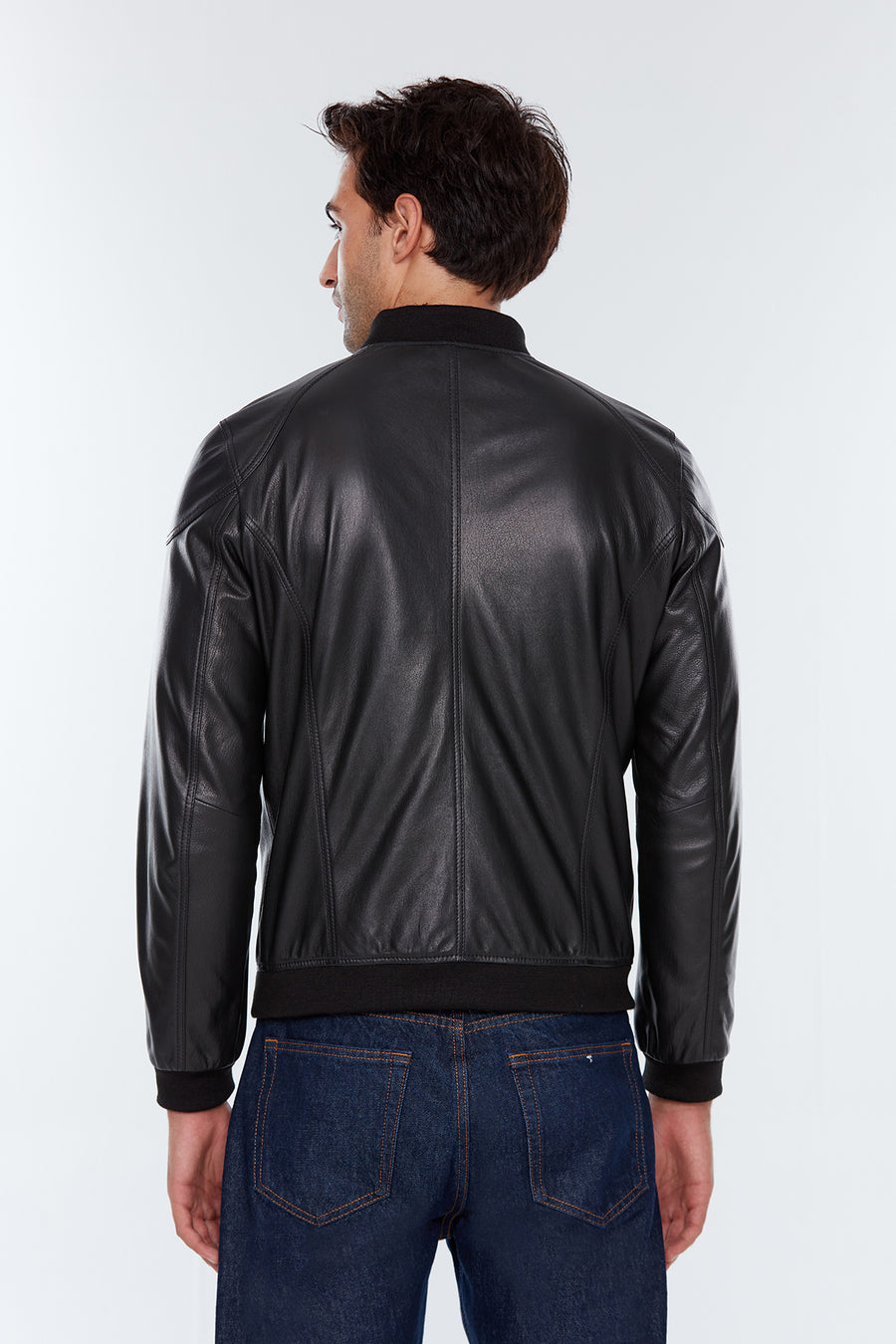 Cavani Men's Black Leather Coat