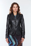 Kelly Women's Black Leather Jacket | Derimod
