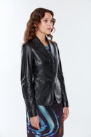 Kelly Women's Black Leather Jacket | Derimod
